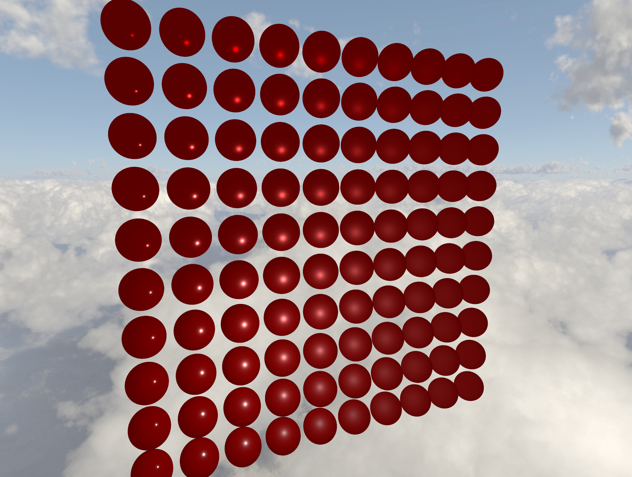 PBR scene of spheres in levikno